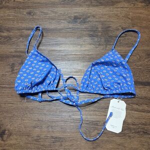 Doen Swim Capri Blue Bikini Top XXL NWT